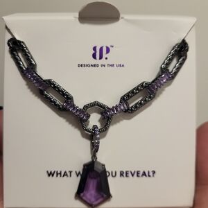 BP Black and Purple Geometric Necklace